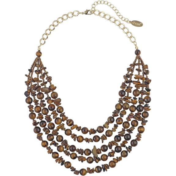 Layered Strands Turquoise Statement Chunky Necklace For Women Gifts[Z4833]