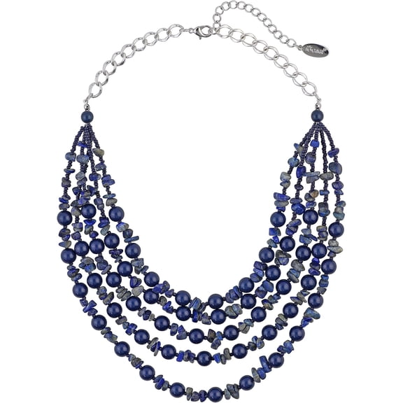 Layered Strands Turquoise Statement Chunky Necklace For Women Gifts[Z4835]