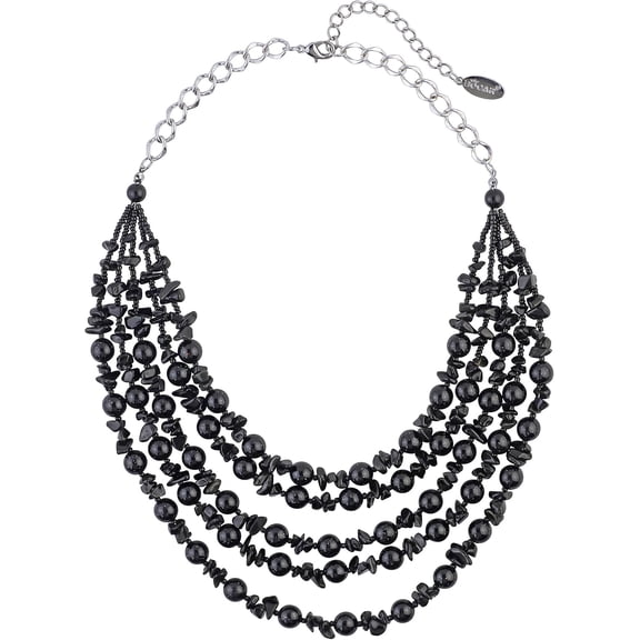 Layered Strands Turquoise Statement Chunky Necklace For Women Gifts[Z4837]