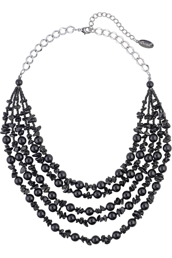 Layered Strands Turquoise Statement Chunky Necklace For Women Gifts[Z4837]