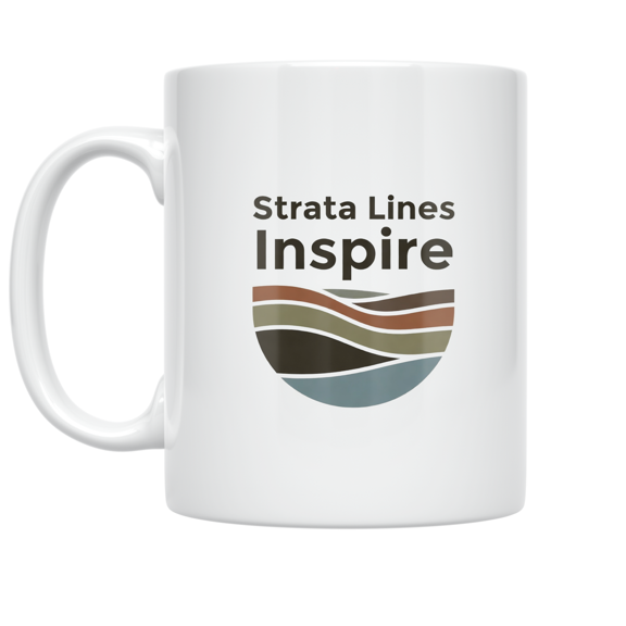 Layered Strata Lines Inspire Design - Earth Science Enthusiast - 11 oz Ceramic Coffee Mug