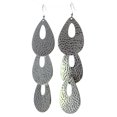 thumbnail image 1 of Layered Tear Drop Shaped Dangle Earrings Silver-Tone, 1 of 2