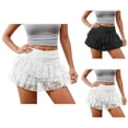 thumbnail image 1 of Layered Tiered Ruffle Mini Skirt With Lace Trim Fashionable And Flirty Design For And Girls Casual Party Wear, 1 of 4