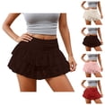 thumbnail image 1 of Layered Tiered Ruffle Mini Skirt With Lace Trim Flowy Party Wear Feminine Style For And Girls, 1 of 4