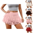 thumbnail image 1 of Layered Tiered Ruffle Mini Skirt With Lace Trim Flowy Party Wear Feminine Style For And Girls, 1 of 4