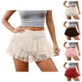 thumbnail image 1 of Layered Tiered Ruffle Mini Skirt With Lace Trim Flowy Party Wear Feminine Style For And Girls, 1 of 4