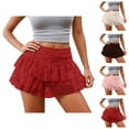 thumbnail image 1 of Layered Tiered Ruffle Mini Skirt With Lace Trim Flowy Party Wear Feminine Style For And Girls, 1 of 4