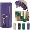 thumbnail image 1 of Layered Travel Jewelry Case – Elegant Storage, Jewelry Organizer, Small Jewelry Roll Box, Bridal Shower Gifts, Jewelry Zippered Pocket Case Travel Jewelrys Bag for Women Purple, 1 of 6
