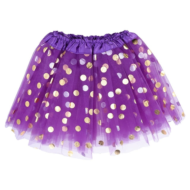 Layered Tutu Skirt Girls Dotted Sequin Dance Ballet Dress-up Tulle ...