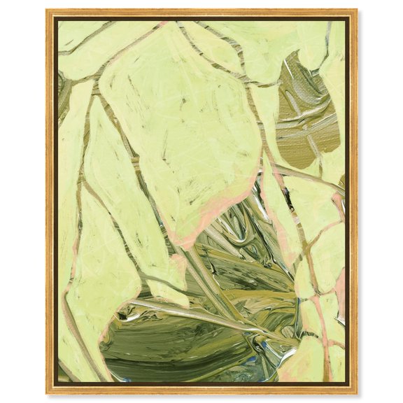 Layered Vines Canvas Print Floral Wall Decor by Notoriart, Gold Frame, 36 x 45