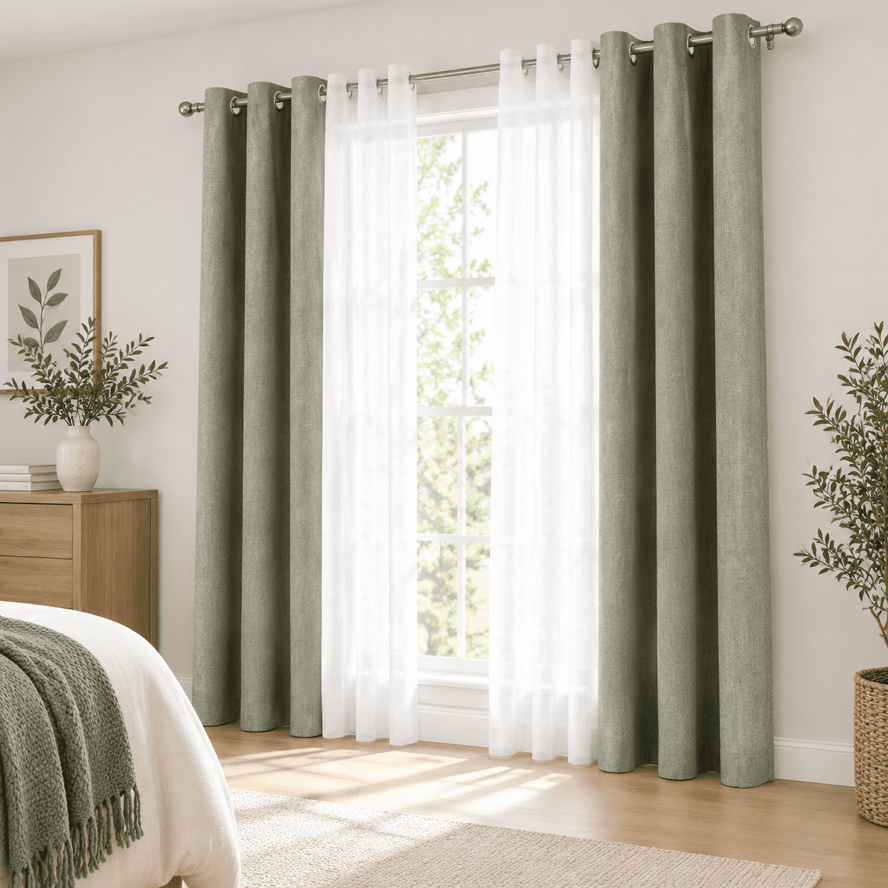Layered Windows Curtafor Bedroom Living Room 4 Panel Set - Walmart.com