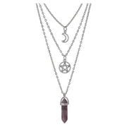 Layering Gothic Jewelry Sun Moon Crystal Pendant Necklace For Women Adjustable Length Neckchain Fashion Accessories