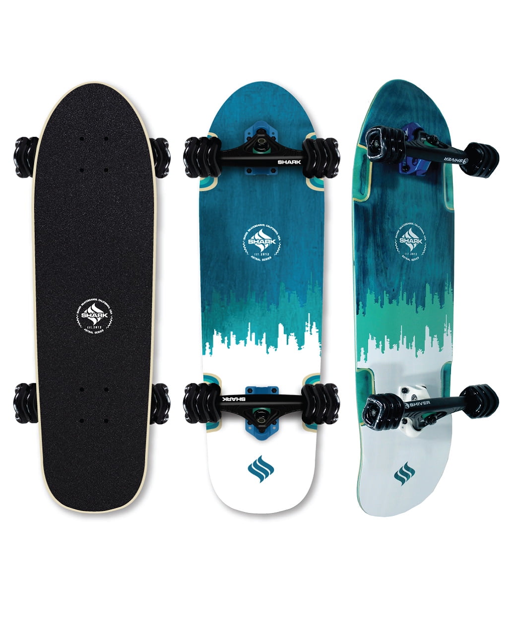 クルーザー スケートボード 8.25 シャークウィール cs-skate_wh