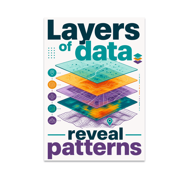 Layers of Data Reveal Patterns - GIS Analyst - 13x19 Poster Print