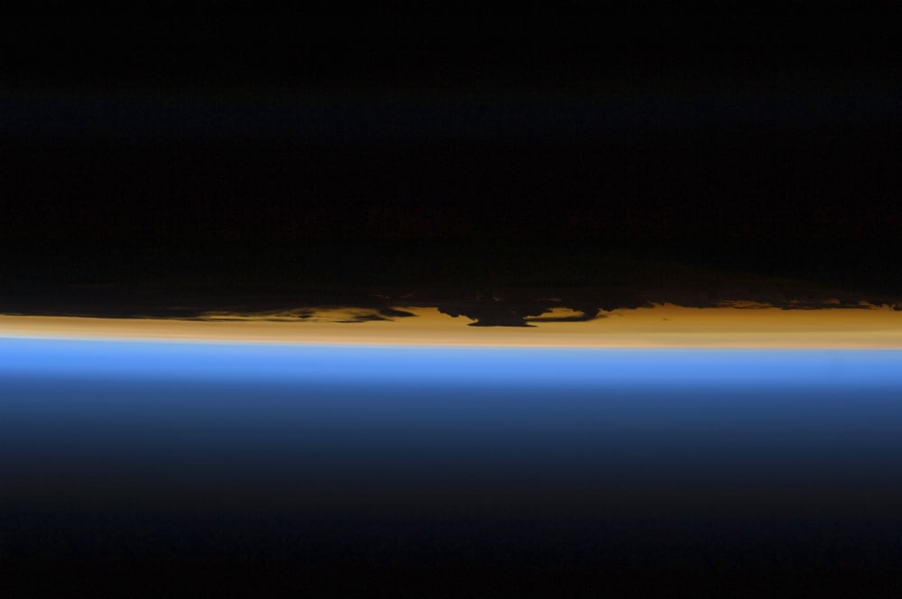 Layers of Earths atmosphere Canvas Art - Stocktrek Images (34 x 23)