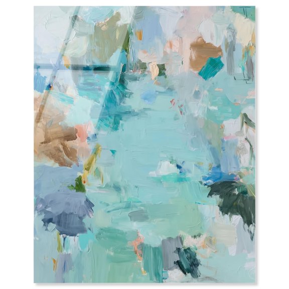 Layers of Feeling III Acrylic Print Green Decor by Art Remedy, Ready to Hang, 36 x 45