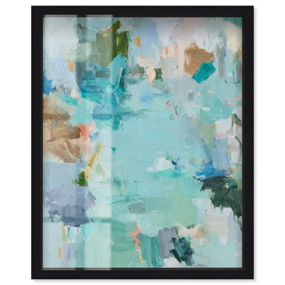 Layers of Feeling III Shadowbox Print Green Decor by Art Remedy, Black Frame, 30 x 36