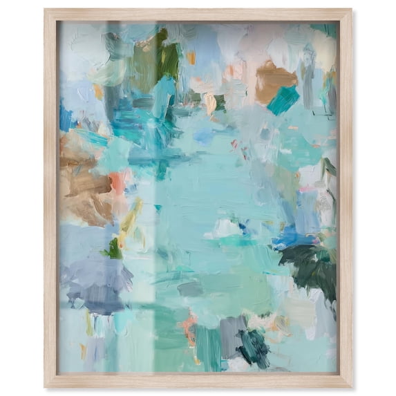 Layers of Feeling III Shadowbox Print Green Decor by Art Remedy, Blonde Frame, 20 x 24
