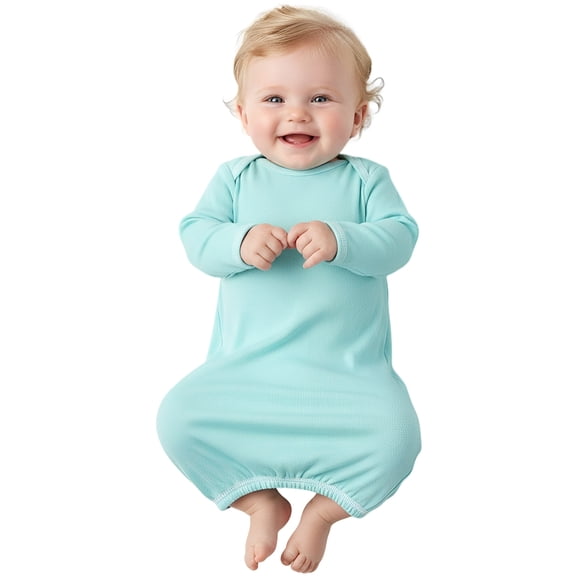 COUVER Long Sleeve Ribbed Cotton Sleeper Layette Chill (Infant)