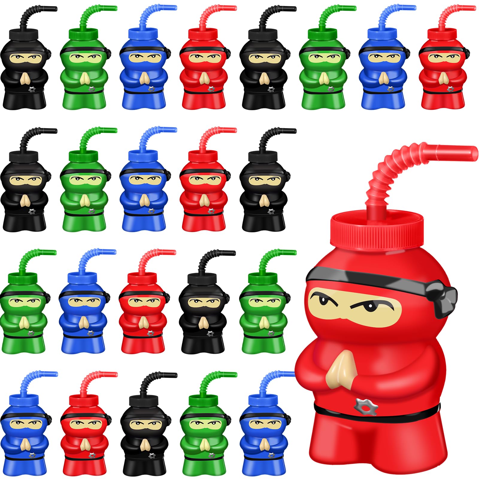 Layhit 24 Pcs Ninja OIF8 Birthday Supplies Party Favor Cups Ninja