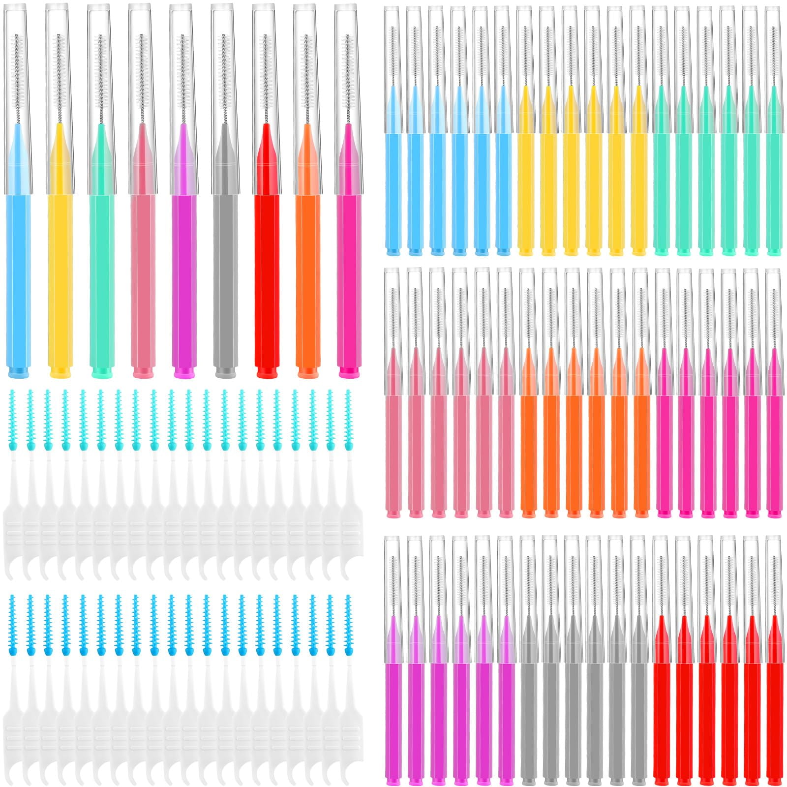 Layhit 420 Pcs Interdental Brush for Braces 7 Sizes Dental Disposable