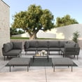 thumbnail image 1 of LayinSun 11 Pieces Aluminum Patio Furniture Set, Modern Modular Sectional Sofa with Coffee Table and Upgrade Thickness Cushion, 1 of 8
