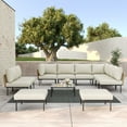 thumbnail image 1 of LayinSun 11 Pieces Aluminum Patio Furniture Set, Modern Modular Sectional Sofa with Coffee Table and Upgrade Thickness Cushion, 1 of 8