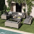 thumbnail image 1 of LayinSun 12-Piece Wicker Rattan Patio Furniture Set, Deep Seating Outdoor Modular Sectional Sofa Conversation Set with Thick Cushions for Lawn, Garden, 1 of 8