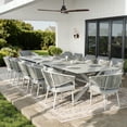 thumbnail image 1 of LayinSun 14 Piece Outdoor Dining Table Set, Aluminum Modern Rectangular Dining Table and All-Weather Wicker Chairs Set for Patio Deck Indoor Decor Kitchen, 1 of 7