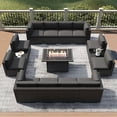 thumbnail image 1 of LayinSun 15 Piece Patio Furniture Set with Fire Pit Table, Outdoor Conversation Sets Wicker Rattan Sectional Sofa with Coffee Table, 1 of 8