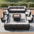 thumbnail image 1 of LayinSun 15 Piece Patio Furniture Set with Fire Pit Table, Outdoor Conversation Sets Wicker Rattan Sectional Sofa with Coffee Table, 1 of 8