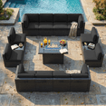 thumbnail image 1 of LayinSun 15 Piece Patio Furniture Set with Fire Pit Table, Outdoor Conversation Sets Wicker Rattan Sectional Sofa with Coffee Table, 1 of 7