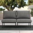 thumbnail image 1 of LayinSun 2 Pieces Aluminum Patio Furniture Set, Modern Modular Sectional Middle Chairs and Upgrade Thickness Cushion, 1 of 8