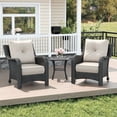 thumbnail image 1 of LayinSun 3 Piece Wicker Outdoor Furniture Set with 6-inch Comfy Cushions, High Back Patio Furniture Set with Rattan Armchairs and Side Table, 1 of 8