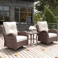 thumbnail image 1 of LayinSun 3 Pieces Outdoor Patio Furniture Set, Rattan Wicker Swivel Rocker Chairs Sets with Swivel Glider Chairs and Coffee Table, 1 of 8