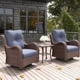 thumbnail image 1 of LayinSun 3 Pieces Outdoor Patio Furniture Set, Rattan Wicker Swivel Rocker Chairs Sets with Swivel Glider Chairs and Coffee Table, 1 of 8