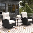 thumbnail image 1 of LayinSun 3 Pieces Outdoor Patio Furniture Set, Rattan Wicker Swivel Rocker Chairs Sets with Swivel Glider Chairs and Coffee Table, 1 of 8