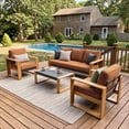 thumbnail image 1 of LayinSun 4 Pieces Aluminum Patio Furniture Set with Coffee Table, Oversized Seat with Hight Back, Outdoor Conversation Sets for Porch, Balcony, Deck, 1 of 8