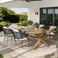 thumbnail image 1 of LayinSun 5 Piece Outdoor Dining Table Set, Aluminum Modern Rectangular Dining Table and All-Weather Wicker Chairs Set for Patio Deck Indoor Decor Kitchen, 1 of 7