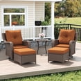 thumbnail image 1 of LayinSun 5 Pieces Patio Furniture Sets, Outdoor Wicker Conversation Set with Swivel Chairs and 6" Thick Cushion for Deck Garden Backyard, 1 of 7