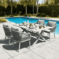 thumbnail image 1 of LayinSun 5 Pieces Outdoor Patio Dining Set, Aluminium Rectangular Dining Table and Wicker Rattan Chairs Set for Outside Backyard, Poolside, 1 of 7