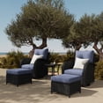 thumbnail image 1 of LayinSun 5 Pieces Outdoor Patio Furniture Set, Rattan Wicker Sectional Swivel Rocker Chairs Sets, 1 of 10
