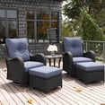thumbnail image 1 of LayinSun 5 Pieces Outdoor Patio Furniture Set, Rattan Wicker Swivel Rocker Chairs Sets with Ottomans, Swivel Glider Chairs, and Coffee Table, 1 of 8