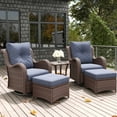 thumbnail image 1 of LayinSun 5 Pieces Outdoor Patio Furniture Set, Rattan Wicker Swivel Rocker Chairs Sets with Ottomans, Swivel Glider Chairs, and Coffee Table, 1 of 8