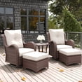 thumbnail image 1 of LayinSun 5 Pieces Outdoor Patio Furniture Set, Rattan Wicker Swivel Rocker Chairs Sets with Ottomans, Swivel Glider Chairs, and Coffee Table, 1 of 8