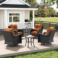 thumbnail image 1 of LayinSun 6 Pieces Patio Furniture Sets, Outdoor Wicker Conversation Set with Swivel Chairs and 6" Thick Cushion for Deck Garden Backyard, 1 of 7