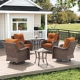 thumbnail image 1 of LayinSun 6 Pieces Patio Furniture Sets, Outdoor Wicker Conversation Set with Swivel Chairs and 6" Thick Cushion for Deck Garden Backyard, 1 of 7