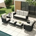 thumbnail image 1 of LayinSun 6 Piece Wicker Patio Furniture Set, Classis Outdoor Conversation 360 Degree Swivel Chairs Set with Coffee Table, 1 of 7