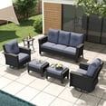 thumbnail image 1 of LayinSun 6 Piece Wicker Patio Furniture Set, Classis Outdoor Conversation 360 Degree Swivel Chairs Set with Coffee Table, 1 of 7