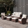 thumbnail image 1 of LayinSun 6 Pieces Outdoor Patio Furniture Set, Rattan Wicker Sectional Swivel Rocker Chairs Sets, 1 of 10
